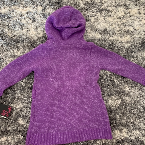 Purple button up hooded sweater 3t - Picture 2 of 5